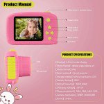 Wholesale Best Gift Kids Children HD 1080P Digital Camera with Video Recorder Camcorder and Games Toys for Children Kid Party Outdoor and Indoor Play (Pink Rabbit)